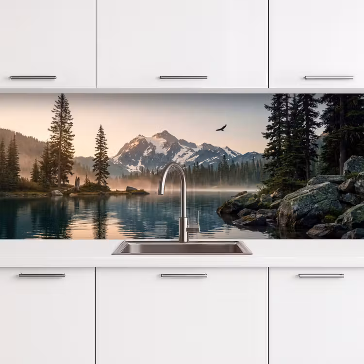 Schienale cucina - Montagne - Acqua - Alberi — 4