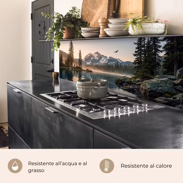 Schienale cucina - Montagne - Acqua - Alberi — 5