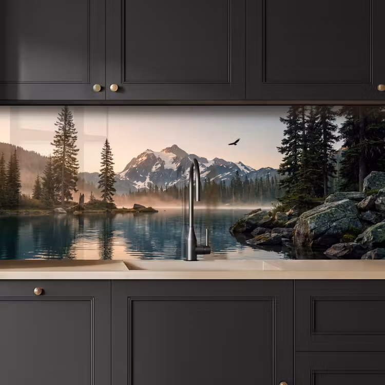 Schienale cucina - Montagne - Acqua - Alberi — 6
