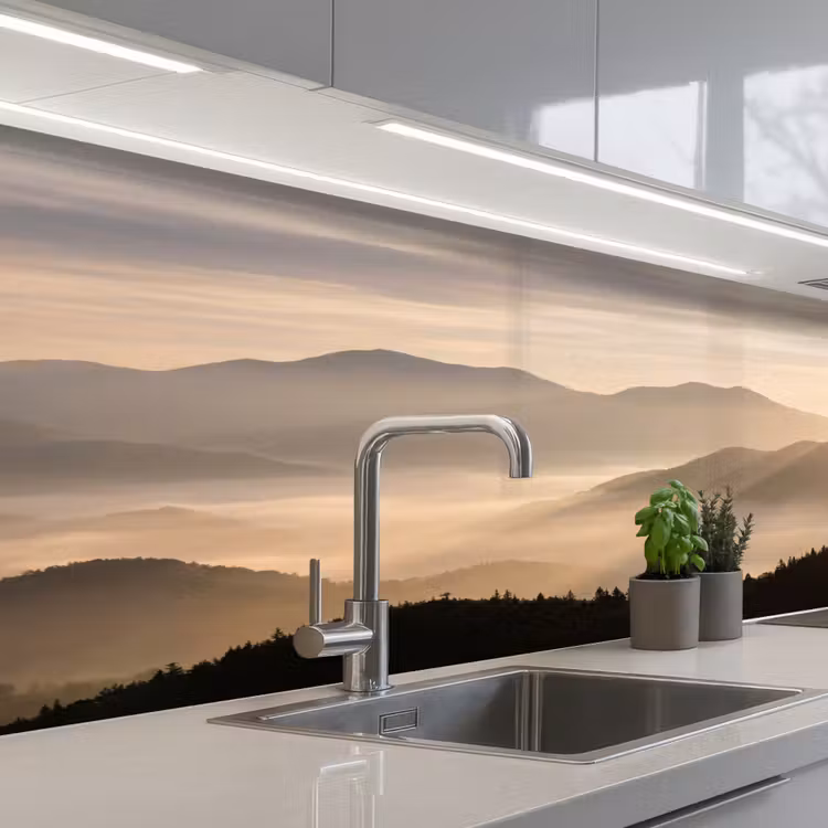 Schienale cucina - Montagne - Nebbia - Raggi di sole — 2