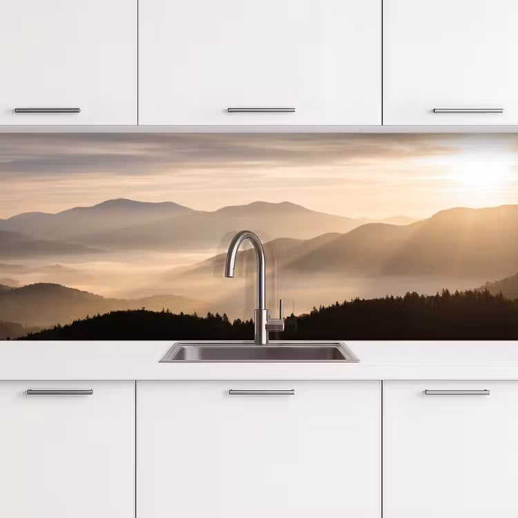 Schienale cucina - Montagne - Nebbia - Raggi di sole — 4