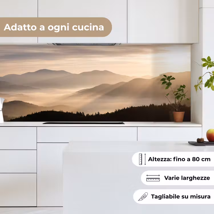 Schienale cucina - Montagne - Nebbia - Raggi di sole — 7