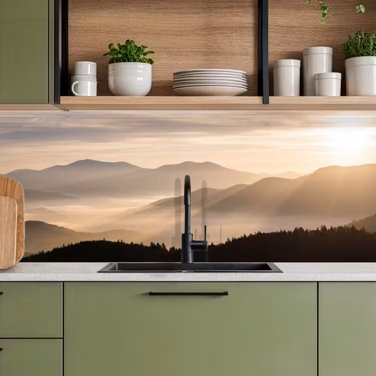 Schienale cucina - Montagne - Nebbia - Raggi di sole — 8