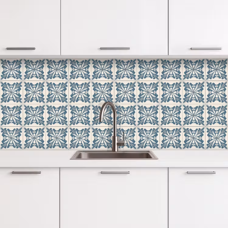Schienale cucina - Motivo - Piastrella - Blu — 4