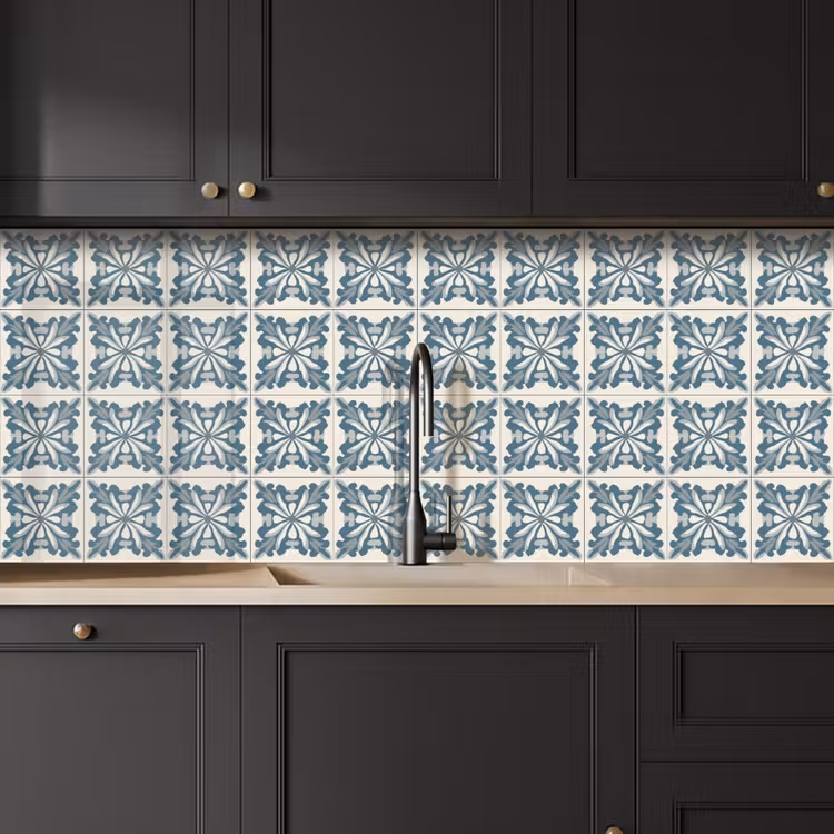 Schienale cucina - Motivo - Piastrella - Blu — 6