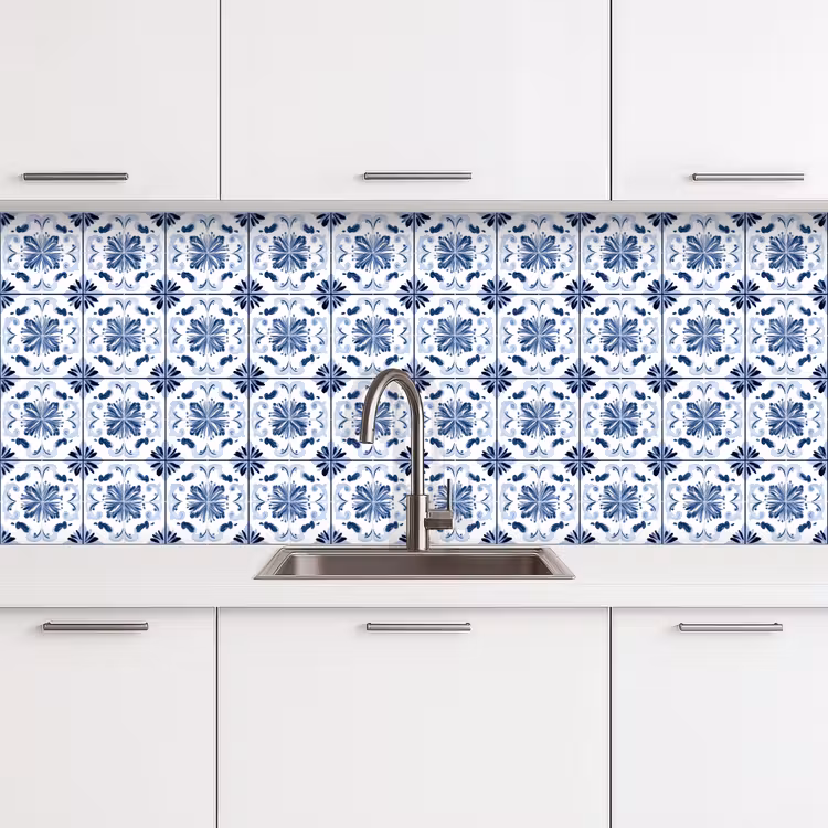 Schienale cucina - Motivo - Piastrella - Blu — 4