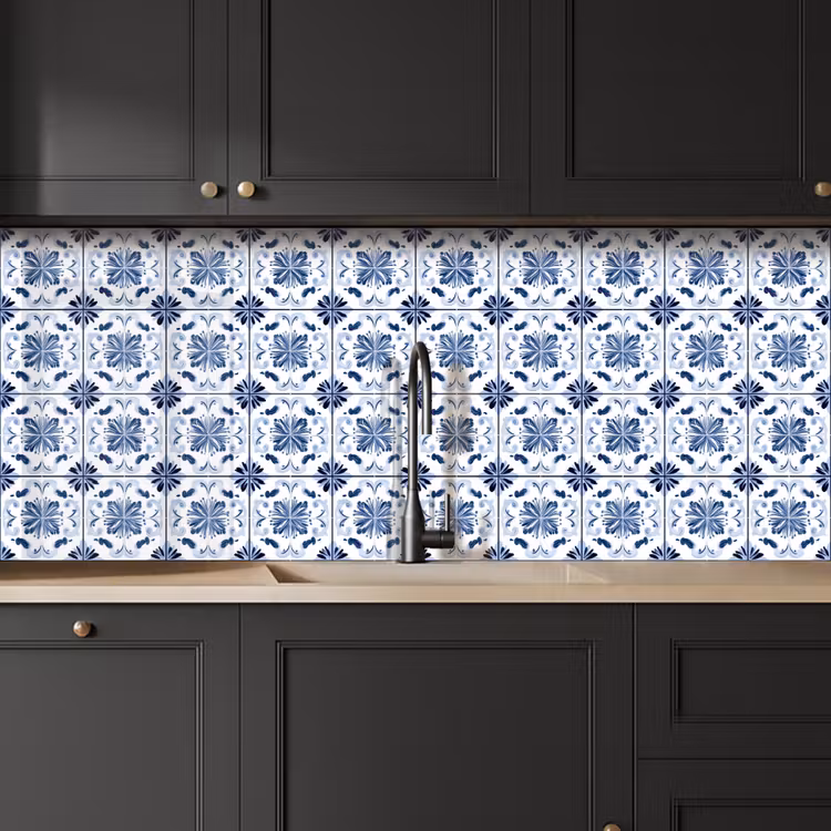 Schienale cucina - Motivo - Piastrella - Blu — 6
