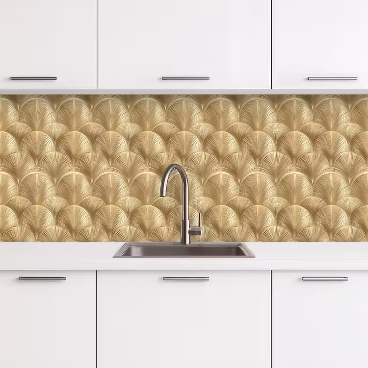 Schienale cucina - Motivo - Ventaglio - Oro — 4
