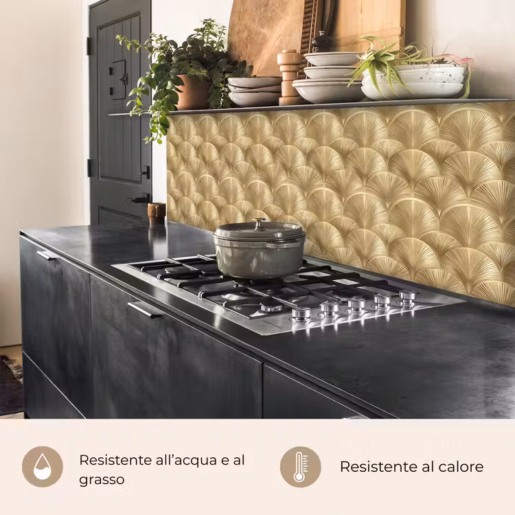 Schienale cucina - Motivo - Ventaglio - Oro — 5