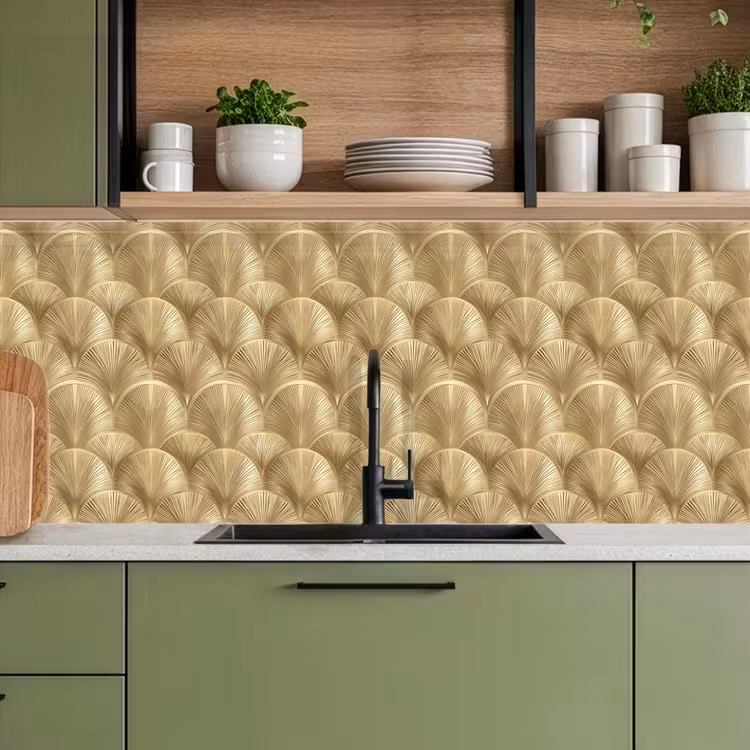 Schienale cucina - Motivo - Ventaglio - Oro — 8