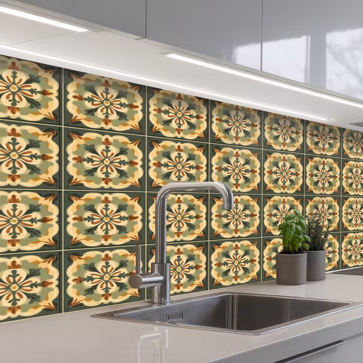 Schienale cucina - Ornamento - Motivo - Verde — 2