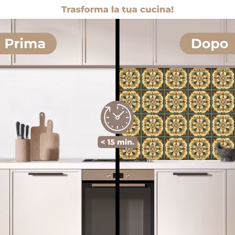 Schienale cucina - Ornamento - Motivo - Verde — 3