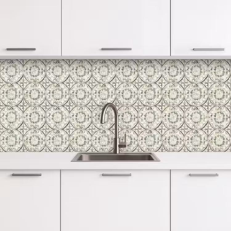 Schienale cucina - Ornamento riccio - Piastrella - Verde — 4
