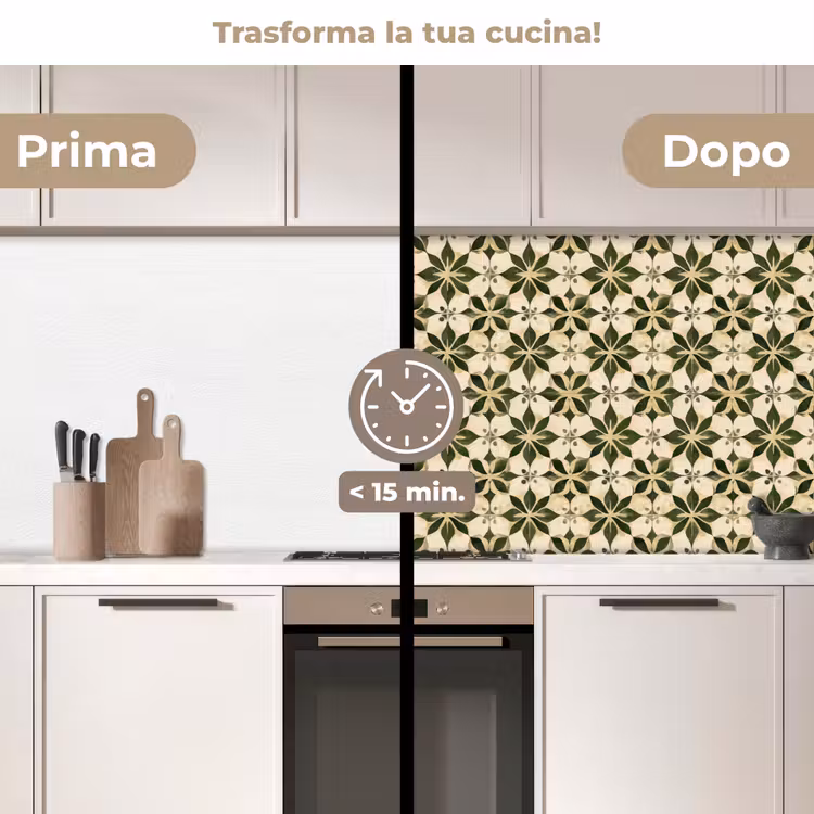 Schienale cucina - Piastrella - Motivo - Verde — 3