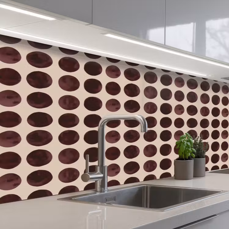 Schienale cucina - Pois - Motivo - Marrone — 2