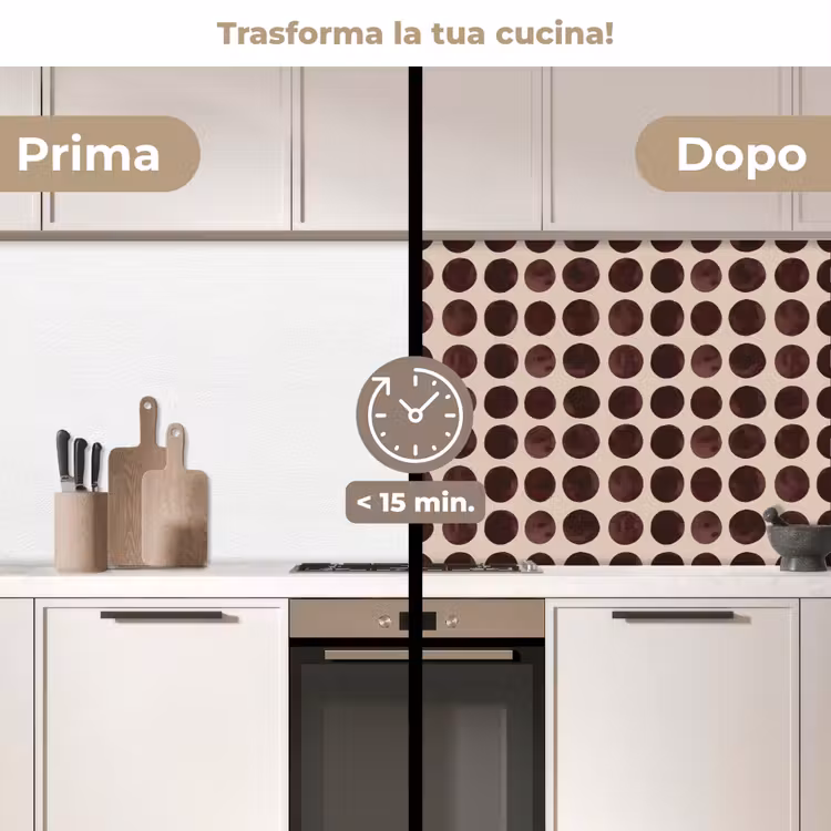 Schienale cucina - Pois - Motivo - Marrone — 3