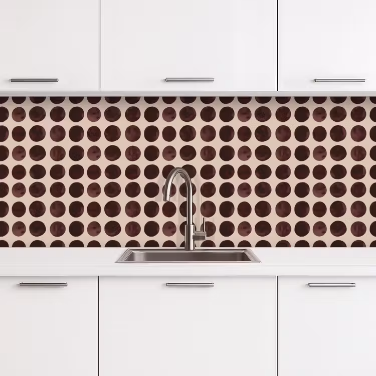 Schienale cucina - Pois - Motivo - Marrone — 4