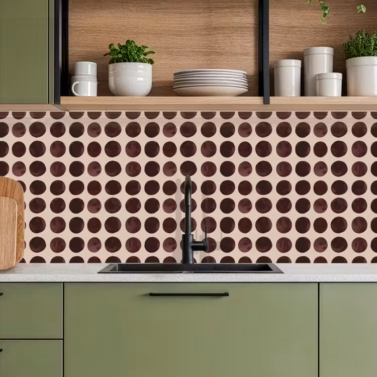 Schienale cucina - Pois - Motivo - Marrone — 8