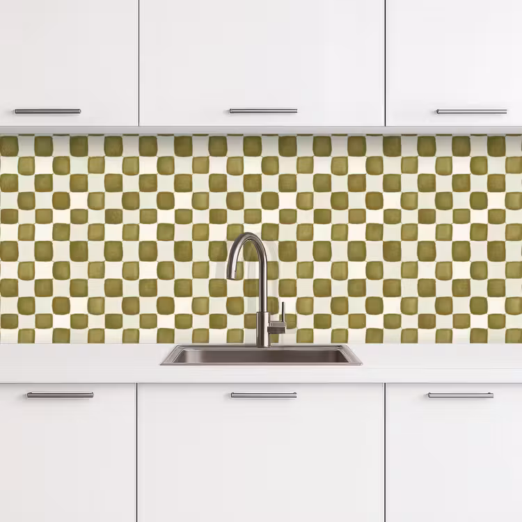 Schienale cucina - Scacchi - Modello - Verde — 4