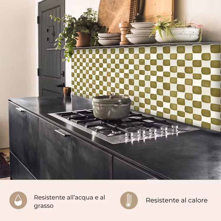 Schienale cucina - Scacchi - Modello - Verde — 5