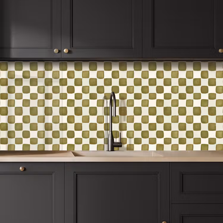 Schienale cucina - Scacchi - Modello - Verde — 6