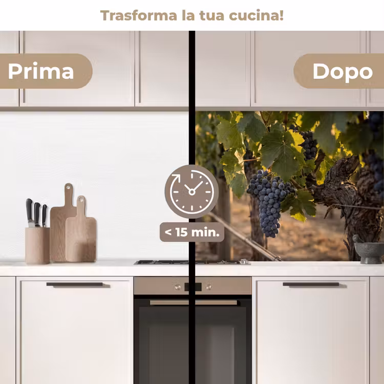 Schienale cucina - Uva - Vigneto - Luce solare — 3
