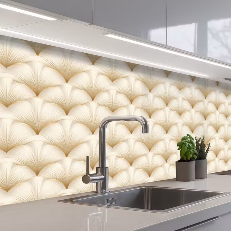 Schienale cucina - Ventaglio - Motivo - Oro — 2