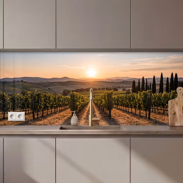 Schienale cucina - Vigneto - Tramonto - Paesaggio — 1