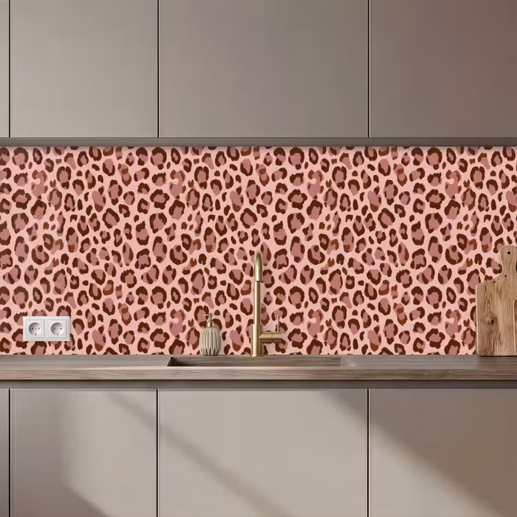 Schienale cucina - Leopardo - Motivo - Rosa — 1