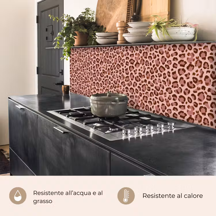 Schienale cucina - Leopardo - Motivo - Rosa — 5
