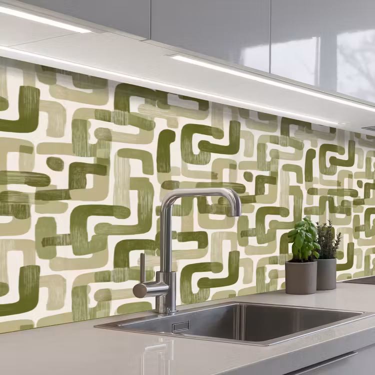 Schienale cucina - Moderno - Grafico - Verde — 2