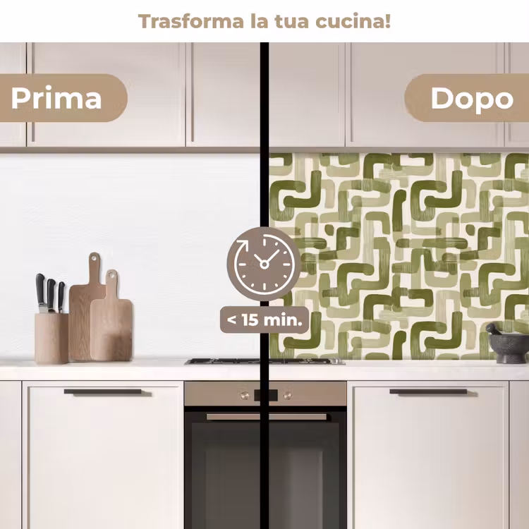 Schienale cucina - Moderno - Grafico - Verde — 3