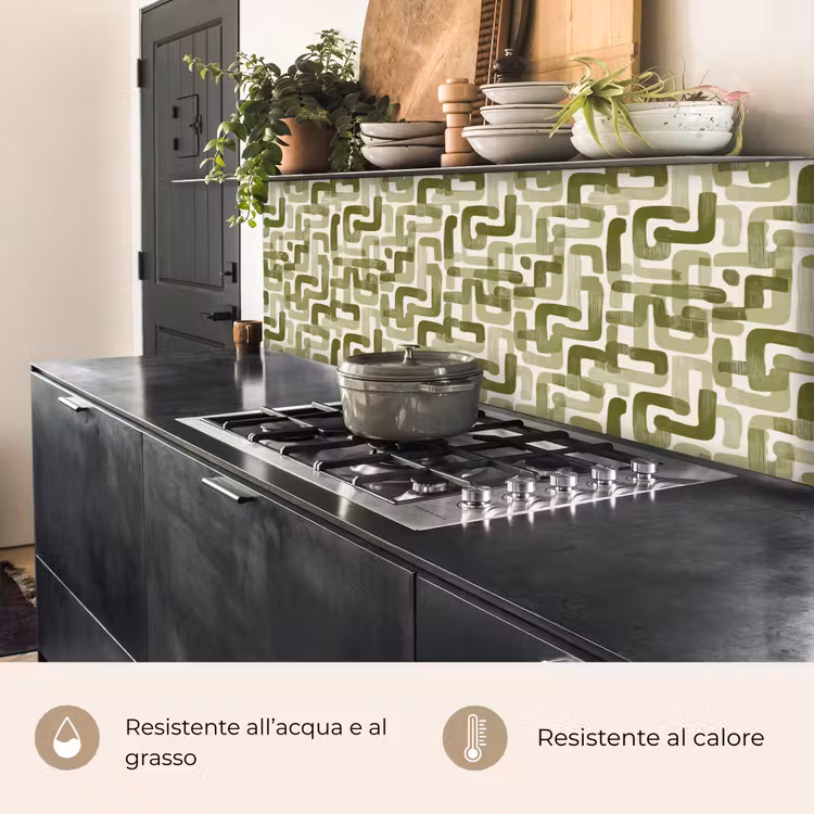 Schienale cucina - Moderno - Grafico - Verde — 5