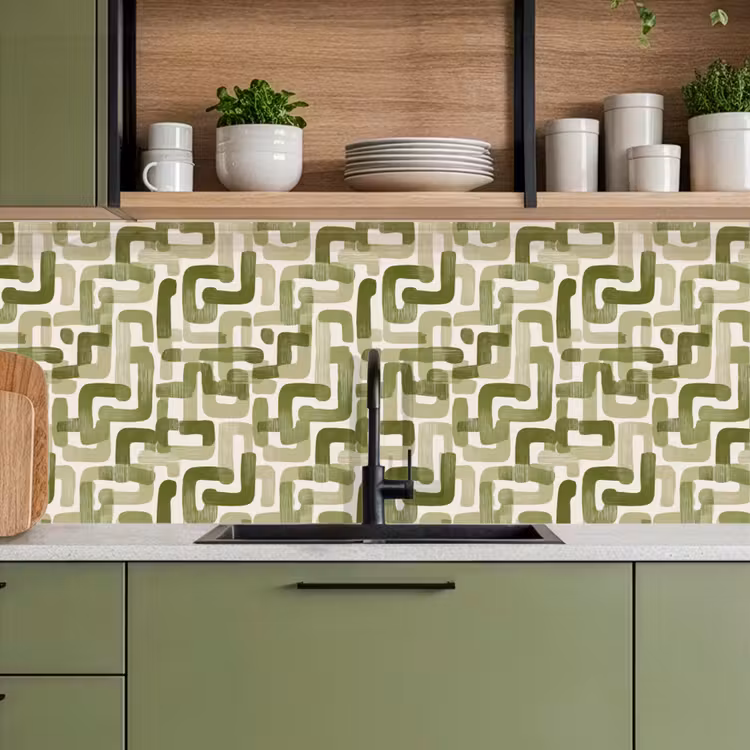 Schienale cucina - Moderno - Grafico - Verde — 8