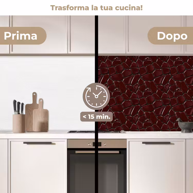 Schienale cucina - Mosaico - Piastrella - Rosso borgogna — 3