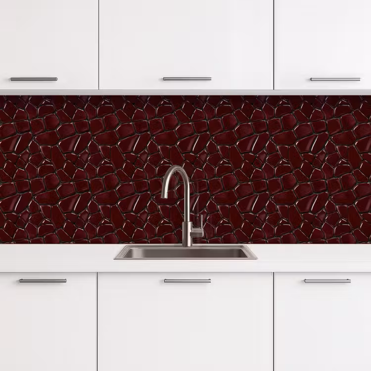 Schienale cucina - Mosaico - Piastrella - Rosso borgogna — 4
