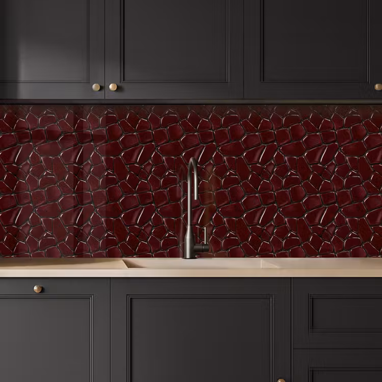 Schienale cucina - Mosaico - Piastrella - Rosso borgogna — 6