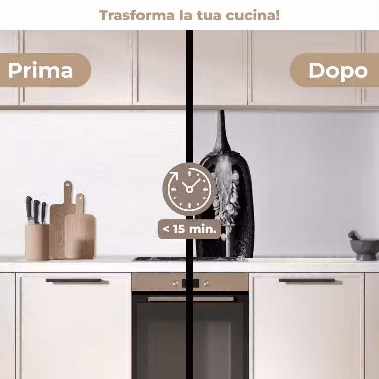 Schienale cucina - Peperoni - Nero - Bianco - Cornici per semi — 3