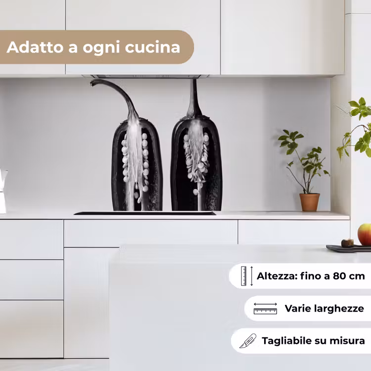 Schienale cucina - Peperoni - Nero - Bianco - Cornici per semi — 7