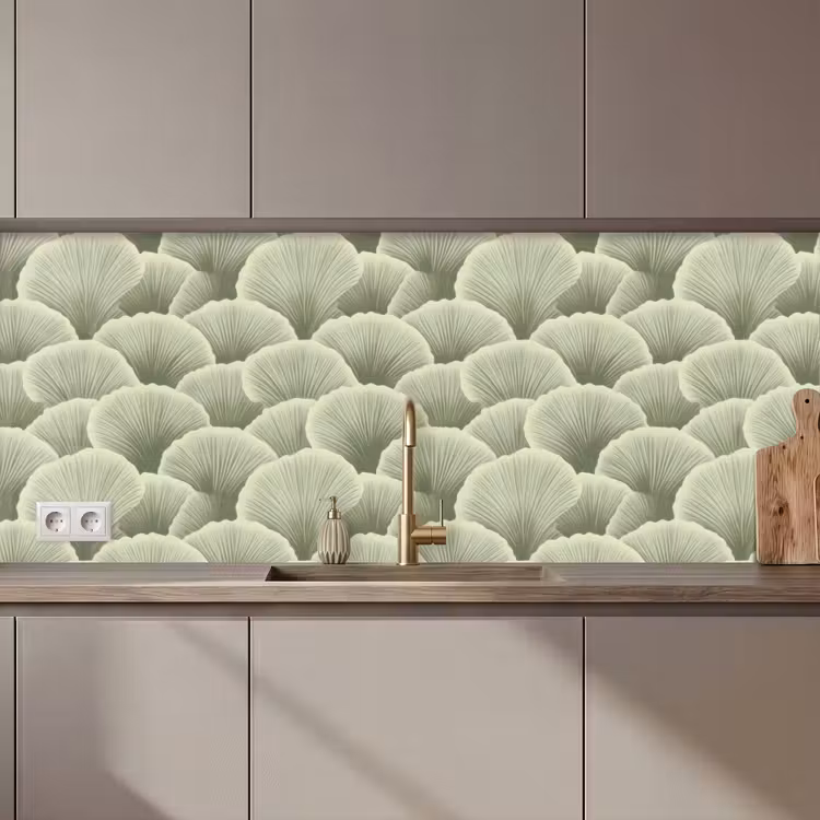 Schienale cucina - Ventaglio - Foglia - Verde — 1
