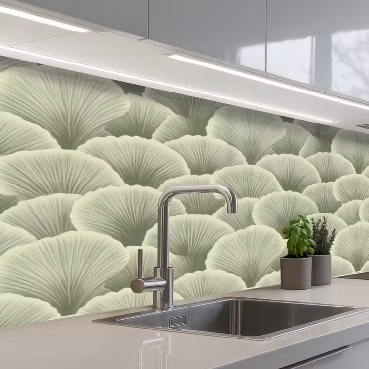 Schienale cucina - Ventaglio - Foglia - Verde — 2
