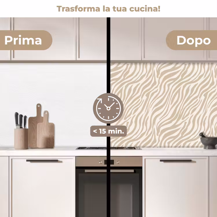 Schienale cucina - Zebra - Motivo - Beige — 3
