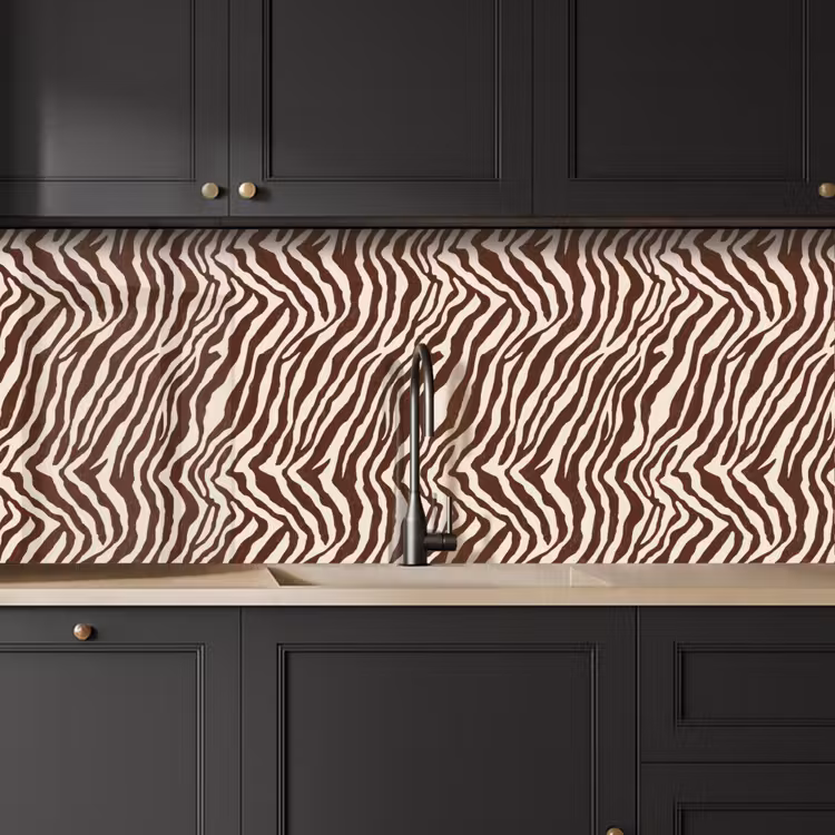 Schienale cucina - Zebra - Motivo - Nero - Bianco — 6