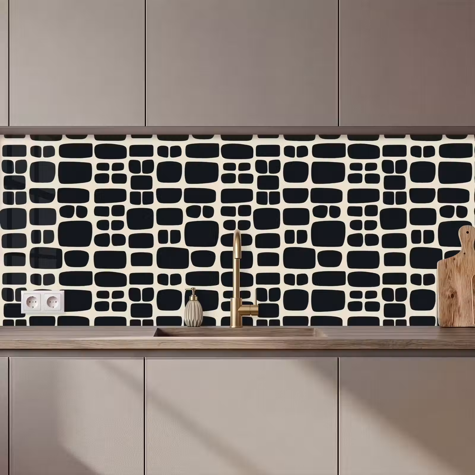 Schienale cucina - Moderno - Organico - Nero — 1