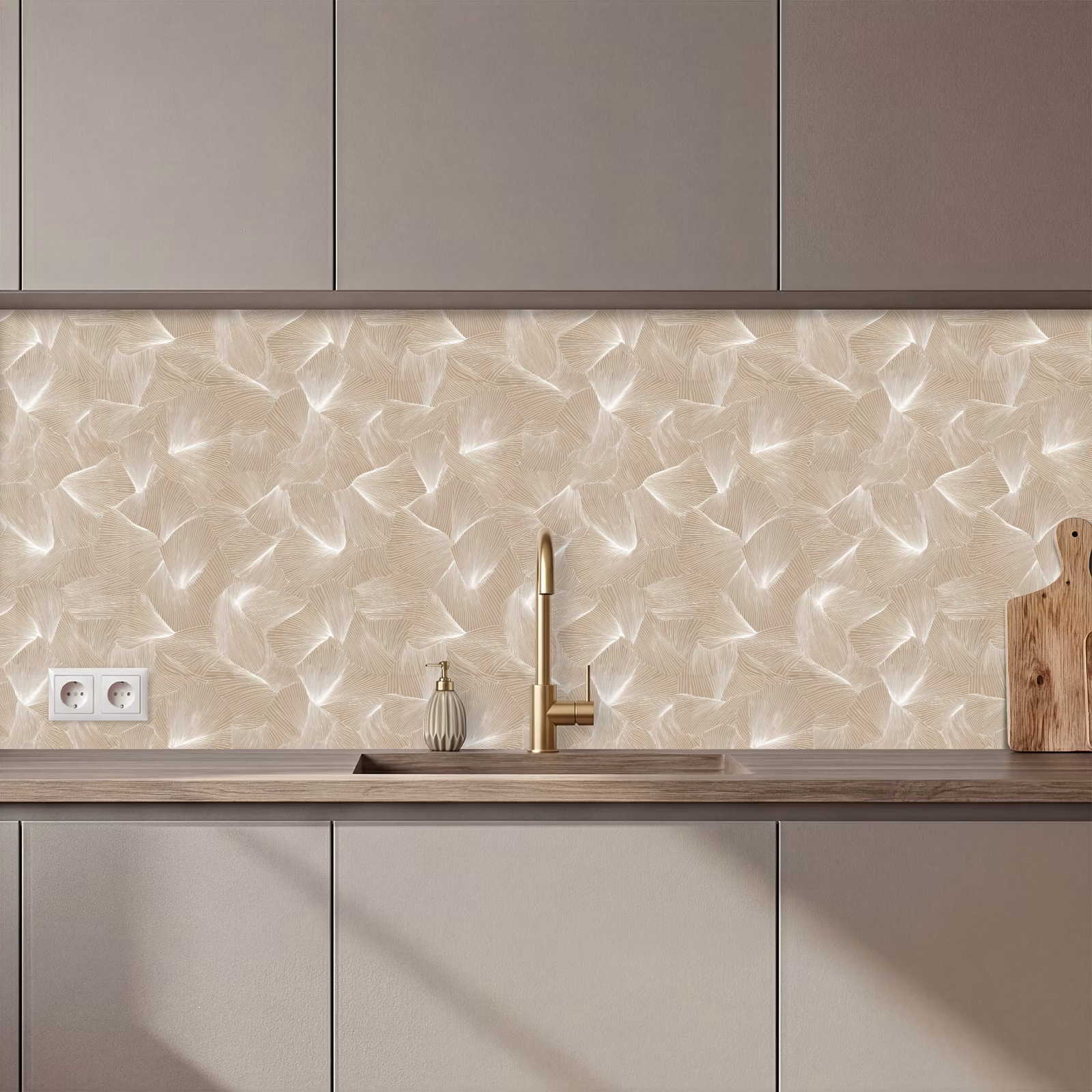 Schienale cucina - Organico - Struttura - Beige — 1