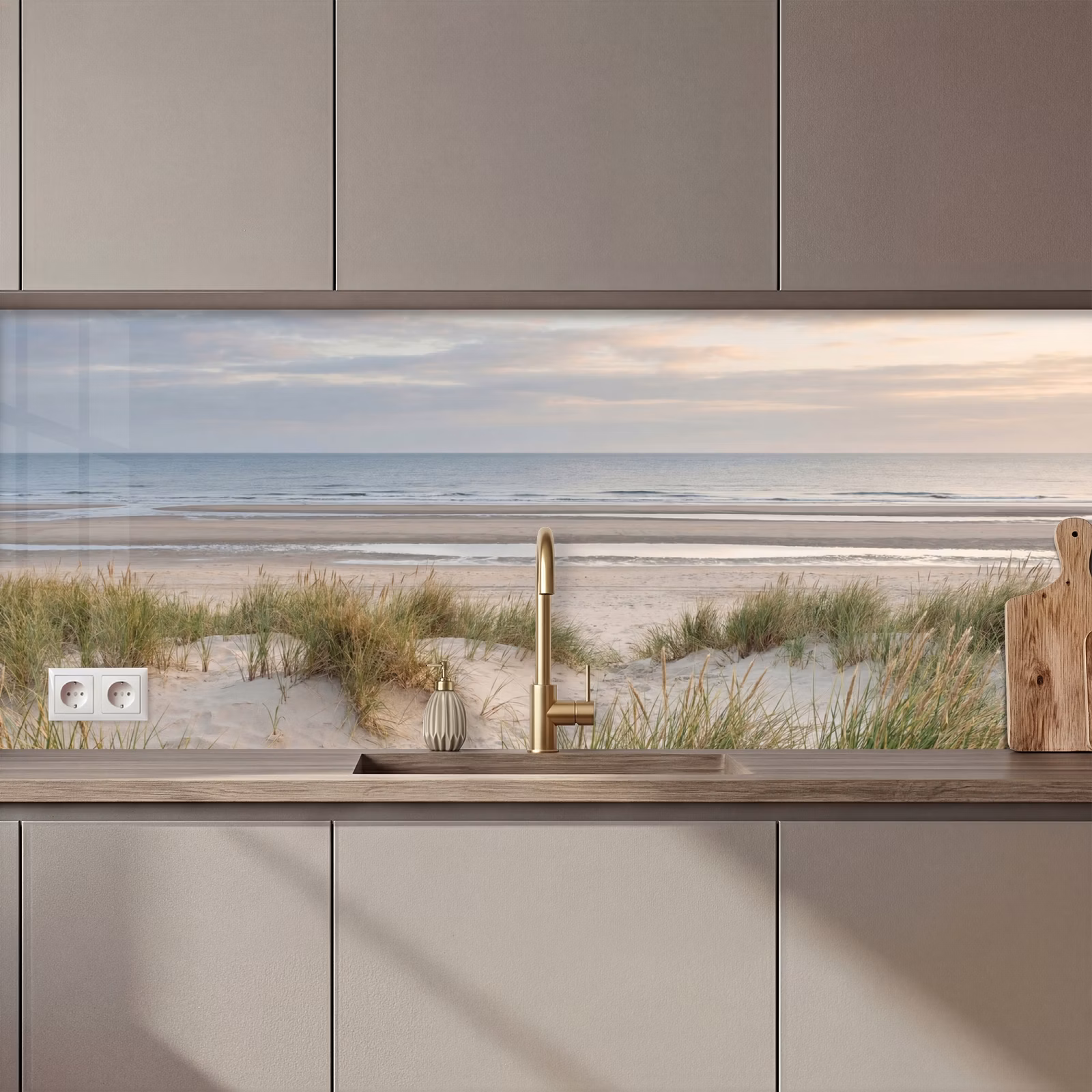 Schienale cucina - Spiaggia sabbiosa - Nuvoloso - Dune — 1
