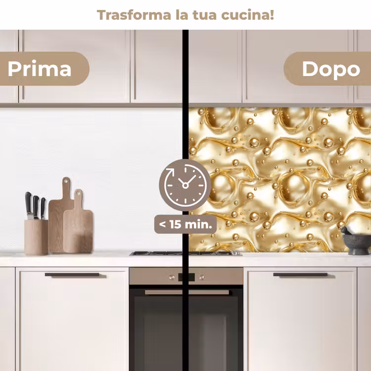 Schienale cucina - Liquido - Gocce - Oro — 3