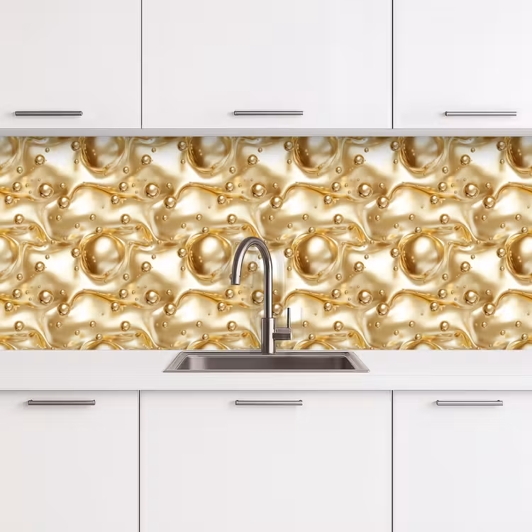 Schienale cucina - Liquido - Gocce - Oro — 4