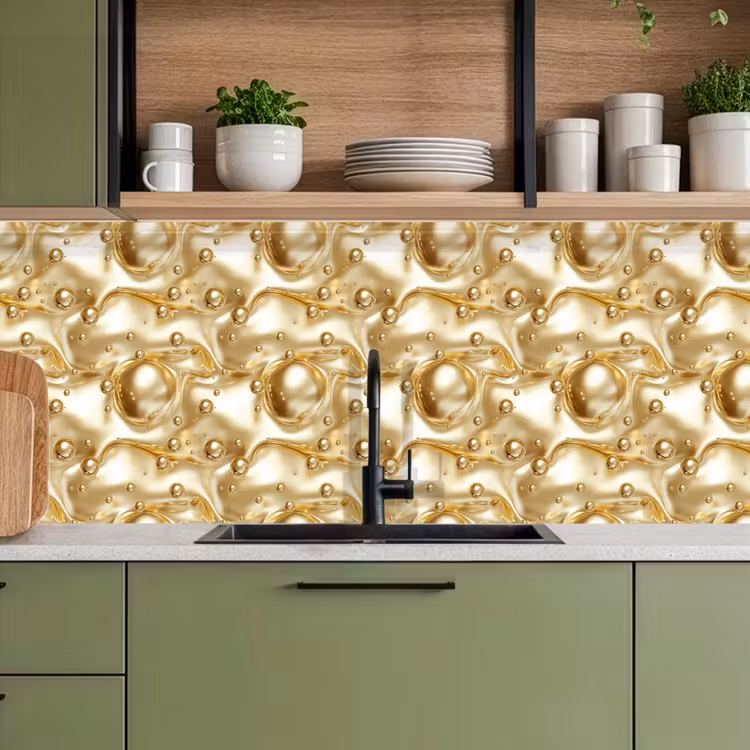 Schienale cucina - Liquido - Gocce - Oro — 8