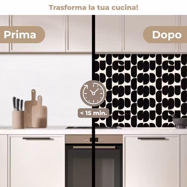 Schienale cucina - Moderno - Motivo - Nero — 3